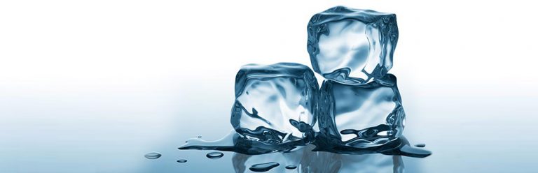Image of three ice cubes melting