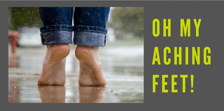 bare feet on tip toe in the rain